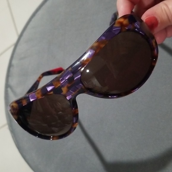 💕ALAIN MIKLI💕 Marmion Sunglasses Aviator Violet Spotted Tortoise Brown Lenses - Picture 11 of 16